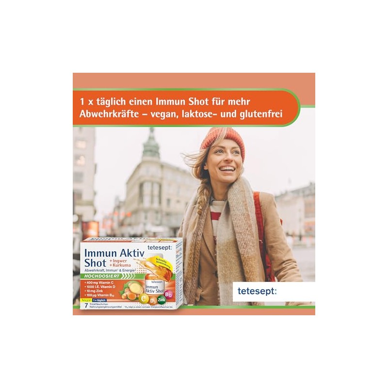 tetesept Immune Active Turmeric Ginger Shot [7 Drinking Bottles] High