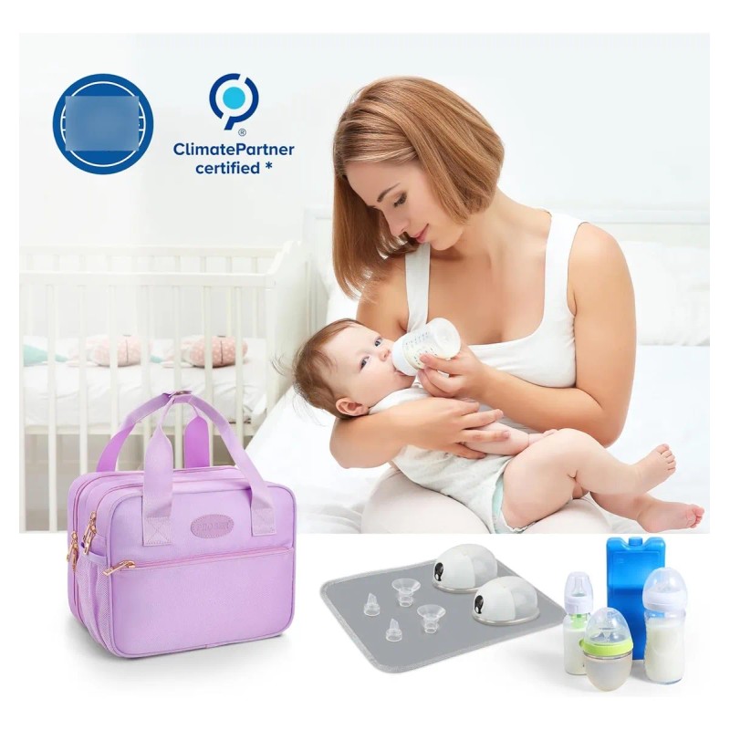 Hielera Para Leche Materna Bolsas Termicas Para Sacaleches Violeta