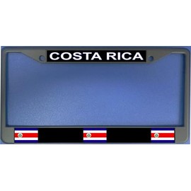 Costa Rica Flag Photo License Plate Frame Free Screw Caps with This Frame