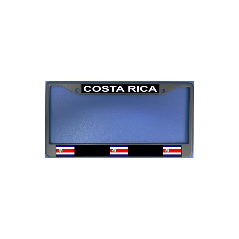 Costa Rica Flag Photo License Plate Frame Free Screw Caps