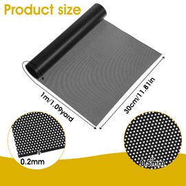 Mask Plastic Mesh Fabric 0.2mm Thick Black Printable PVC Mesh Canvas Sheet for Mask Eyes, Furries Cosplay Props, Sculpting, and Craft Making, 30cm x 1m with 0.5mm Holes
