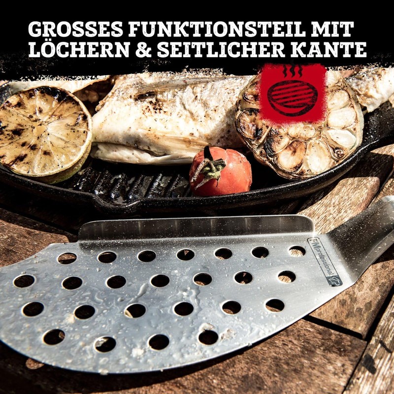 FM PROFESSIONAL Fmprofessional Colour Fish Slice, Stainless Steel, Black, 50