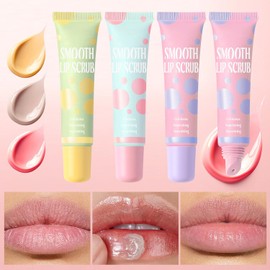 Exfoliante labial revitalizante con partículas de puntos, masaje para eliminar suavemente la piel escamosa Brillo labial reactivo