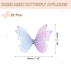 sourcing map 20Pcs Sheer Mesh Butterfly Appliques, 50mm Two Layers