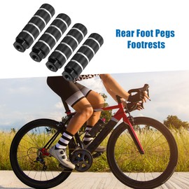 A ABSOPRO Aluminum Alloy Rear Foot Pegs Footrests Black for BMX MTB Bike Bicycle Fit 3/8 Inch Axles (Set of 4)