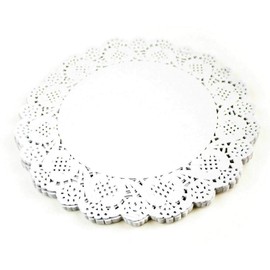 Happium Happium 100 Pcs White Cake Decorating Pads Lace Paper Doilies 9.5'' (24cm) Doilies Disposable Paper Placemats Cake Packaging Pads for Wedding Tableware Food Decoration