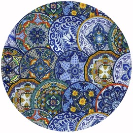 Andreas Silicone Jar Opener, Fiesta Plates – 6.25" Non-Slip Lid Gripper & Garlic Peeler, Dishwasher Safe, Multi-Use, Durable Silicone & Fabric, Made in the USA, JO-380