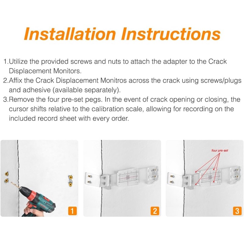 Mountlaser Plus Corner Tell Tale Crack Monitor, Concrete Crack Monitoring