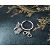 Jovivi Alloy Keyring with Handcuffs Piston Shield Pendant Key Ring