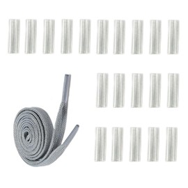 Pack of 20 Shoelaces Repair Transparent Shoelaces End Caps Plastic, Shoelaces Fixing Tape for Trainers and Football Boots, DIY Repair with Shrink End Sleeves, Plastic Cord Ends for Reinforcing
