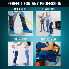 120 PCS Shoe Covers Disposable Non Slip, Waterproof, Recyclable Shoe Booties, shoe covers for indoors and out - One Size Fits All