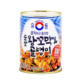 YooDong Korean Canned Bai Top Shell/ Cockle 유동 골뱅이/왕꼬막 9.87oz, 1 Can (왕꼬막&골뱅이 Combo)