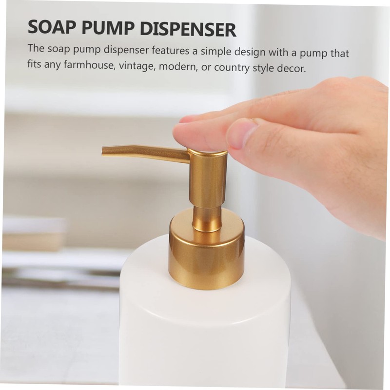 Alipis 420ml Ceramic Shampoo Body Wash Bottles Refillable Pump Dispenser