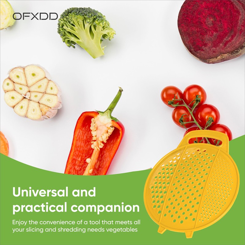 OFXDD Shredder Kitchen - Plastic Grater with Handle - Round