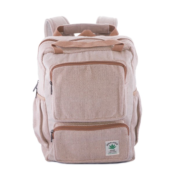 Anitya Hemp Backpack, Multi-Functional Pockets, Eco-Friendly, Unisex, Hiking Daypack, Durable