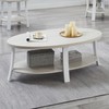 Roundhill Furniture Anze Contemporary Oval Wood Shelf Coffee Table in