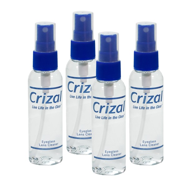 Crizal Eye Glasses Cleaning Spray | Crizal Lens Cleaner (2 oz) | #1 Doctor Recommended Cleaner for All Anti Reflective Lenses - 4 Pack