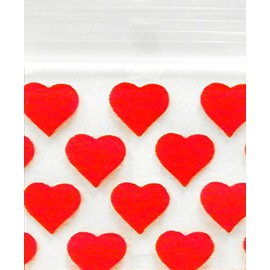 2020 Original Mini Ziplock 2.5mil Plastic Bags 2" x 2" Reclosable Baggies (Hearts)