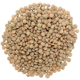 Small Brown Dry Lentils • 100% Desiccant Free • 3 lbs Plastic Free Packaging • Non-GMO Project Verified • 100% Non-Irradiated • Certified Kosher Parve • USA Grown • Field Traced • Cotton Bag