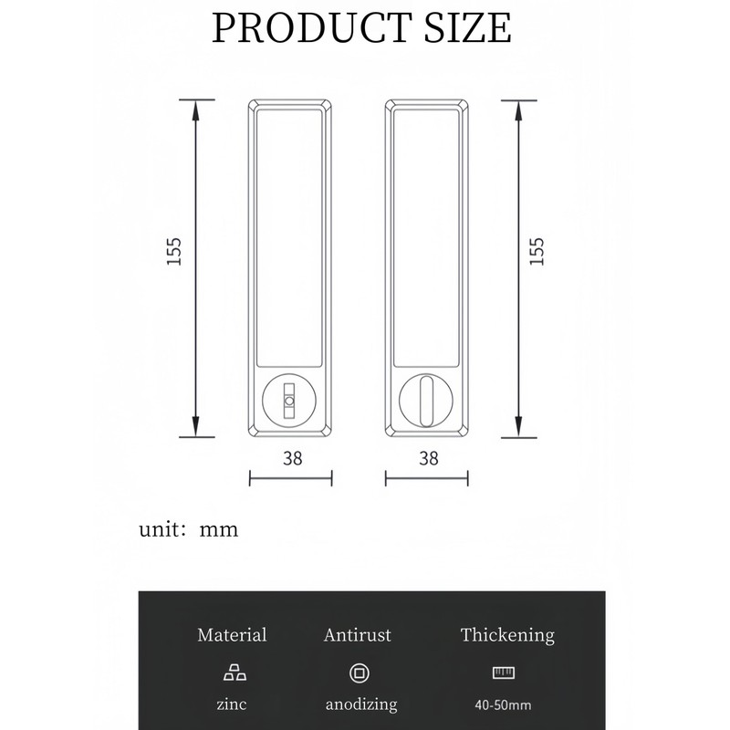 Hoconnie Pocket Door Handle Lock with Edge Pull, Privacy Sliding