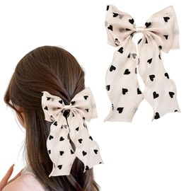 Mesh Bow Hair Clip Hair Bow Ribbons for Women Girls French Barrette Hair Bows Ribbon Bowknot Hair Clips Vintage Hair Accessories for Women Heart Bow Hair Clips Large Hair Bow Barrette