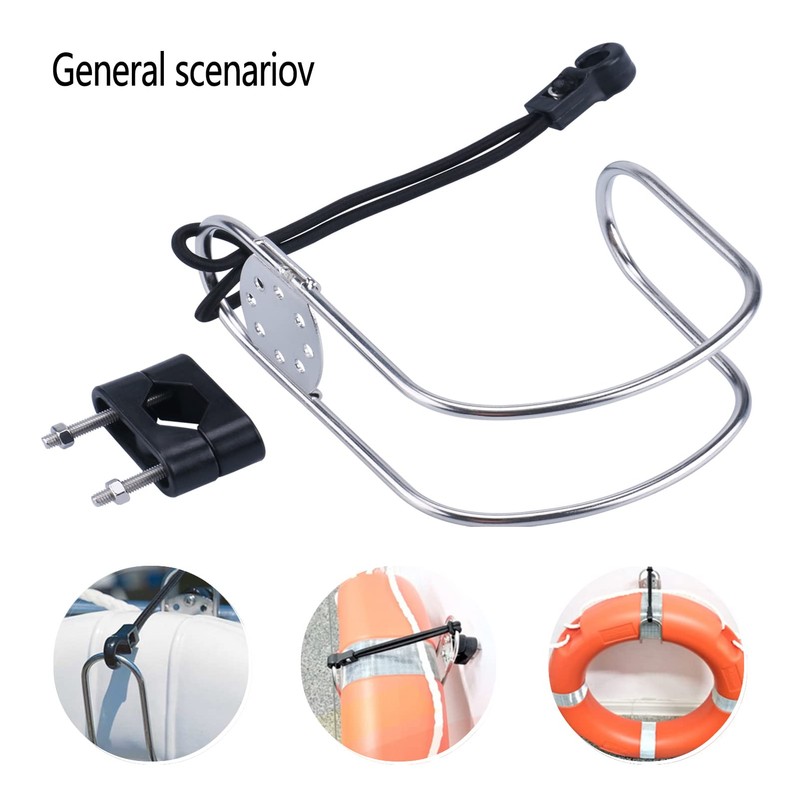 2pcs Stainless Steel Marine Horseshoe Bracket Life Buoy Ring Holder