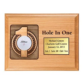 Eureka Golf Products Hole-in-One Laser Etched Plaque with Free Engraved Plate