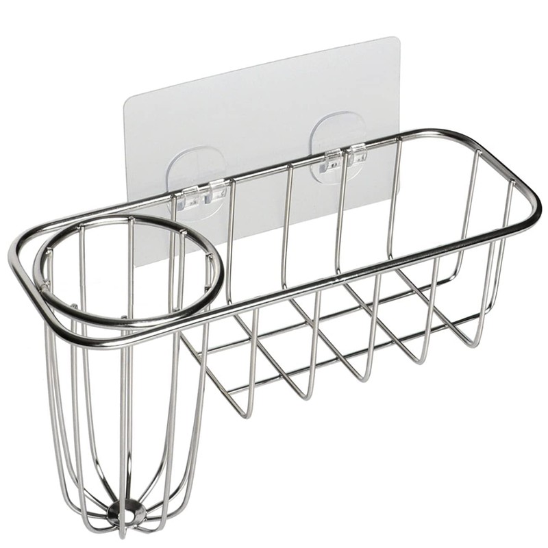 HULISEN 3-in-1 Sponge Holder for Kitchen Sink with Dish Brush