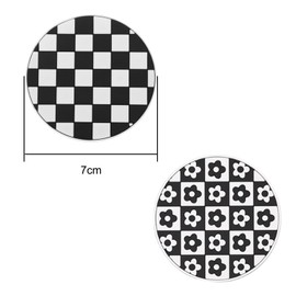 Xiciki Car Coasters Flower ＆ Grid Pattern Auto Cup Holder Insert Coasters Universal Non-slip Car Cup Mats 7cm Automotive Interior Accessories for Most Cars(4PCS)
