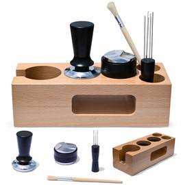 5 In 1 Espresso Tamping Station, 51mm Espresso Tamper/Coffee Distributor/Espresso Stirrer with Cleaning Brush, Barista Espresso Kit