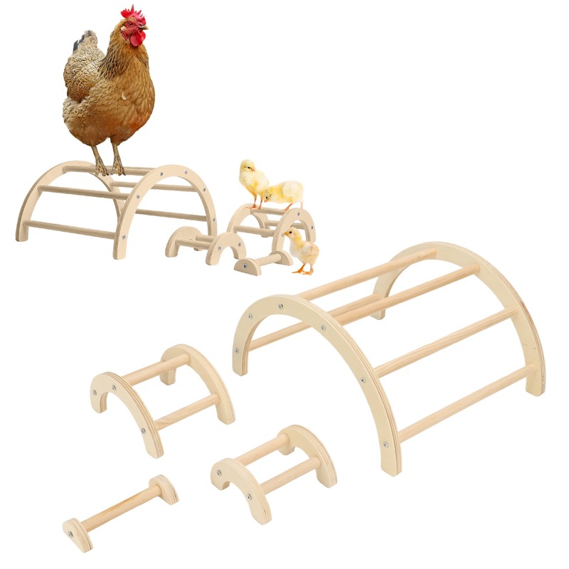 Chick Perch Paw Grinding Stable Structure Arch Shape Wooden Chicken