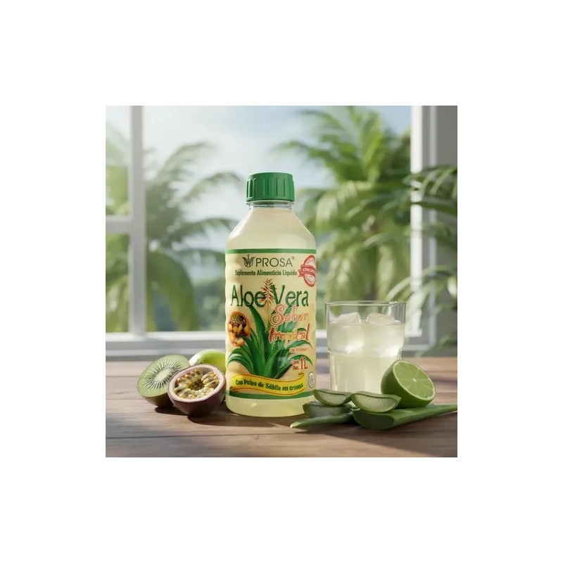 Suplemento Nutricional de Aloe Vera Prosa Líquido Sabor Tropical con