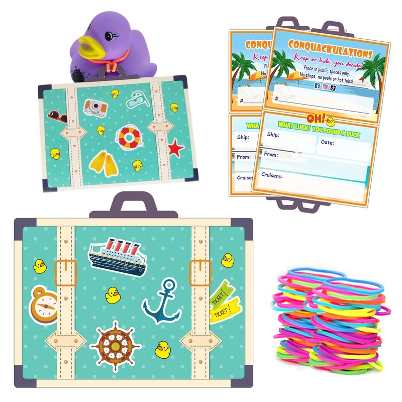 FELYC Duck Tags, Suitcase Cruising Duck Ducking Games Card, 35