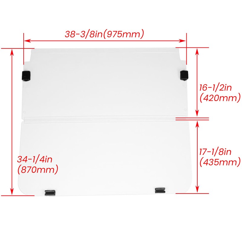 ECOTRIC Folding Down Clear Windshield for 2003-2006 Yamaha G22 Models