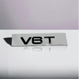 Espectronix - V6T Black Glossy Front Rear Fender Black Emblem Sticker Fit
