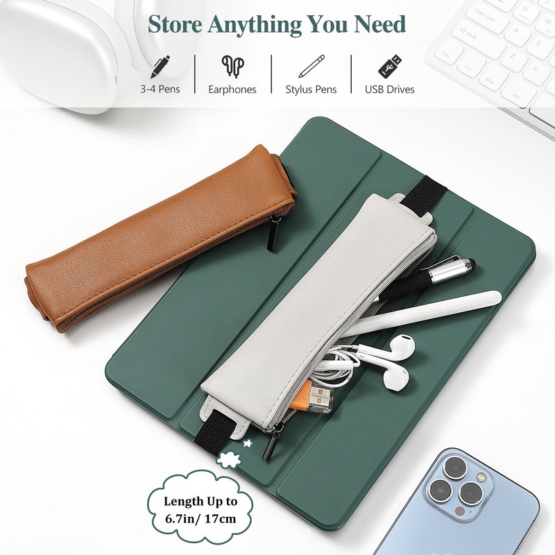 MoKo Elastic Pen Holder for Notebook, 4 Pieces PU Leather
