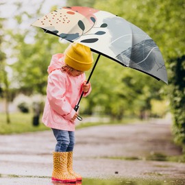 WSZYNDF Vintage Boho Small Travel Automatic Folding Umbrella for Girl and Women, Rain and Wind, Portable Compact UV Sun Shade