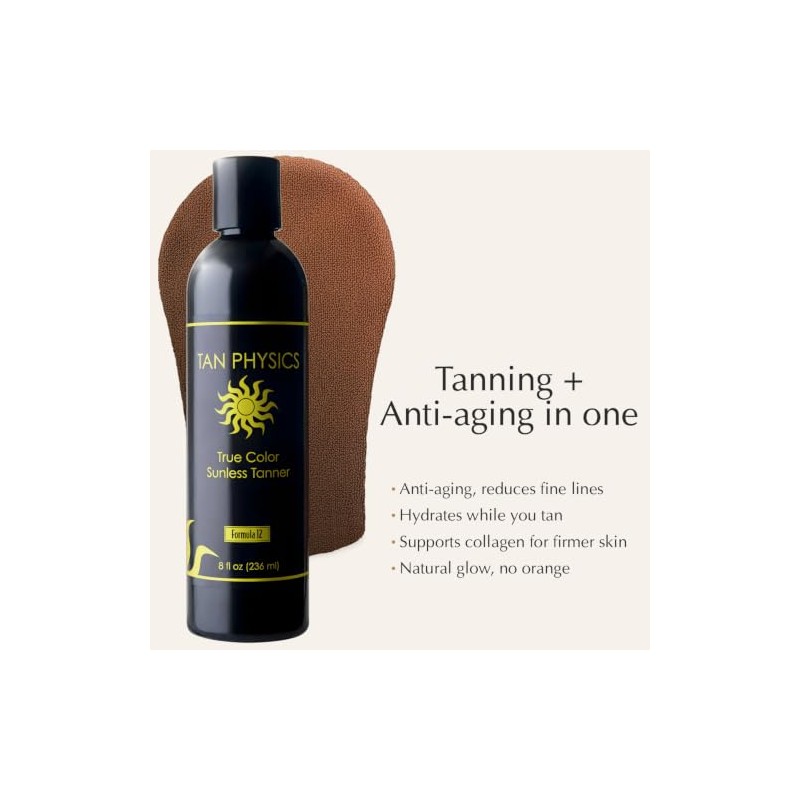 Tan Physics True Color Tanner 8 oz w/ FREE Tanning
