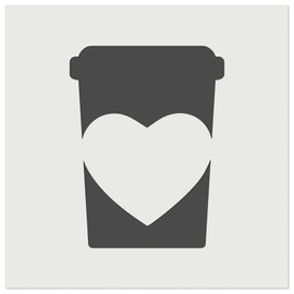 Coffee Cup Carafe with Heart Wall Cookie DIY Craft Reusable Stencil - 11.5 Inch