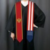 72 Inch Montenegro Flag and USA Flag Graduation Sash Unisex