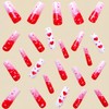 24Pcs Valentine's Day Press on Nail Long Coffin False Nails