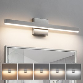 KAISITE Modern Vanity Light Brushed Nickel Bathroom Light Fixture Over Mirror 24 inch Vanity Lighting Fixture Dimmable 5CCT LED Bar Vanity Light for Bathroom Restroom