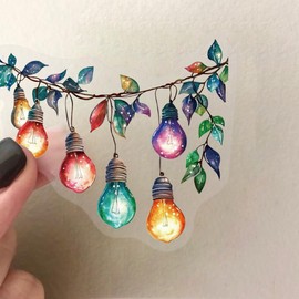 EUFFO Aesthetic Lights Stickers, Pack of 50, Vintage Fantasy Stickers for Scrapbook, Journal, Photo Album, Laptop, Kindle, Motorcycle, Bicycle, Computer, PET Transparent Waterproof Decals