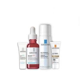 La Roche-Posay Rutina Anti-Arrugas/Regeneradora Para Todo Tipo De Piel, Suero Retinol B3 30ml, Mini Suero Hyalu B5 3ml, Mini Anthelios Age Correct FPS50+ 3ml, Agua Termal 50ml.