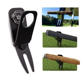 Golf Cigar Holder Golf Cart - Magnetic Golf Cart Cigar Holder Clip Keeps Your Cigar Safe - 6 in 1 Golf Divot Tool and Ball Marker - Cigar Clamp Golf Cart