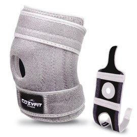 COZYFIT Rodillera Ortopédica con Estabilizadores, Rodilleras Gym, Knee Wraps para Rodilla Gym, Rodilleras de Compresion Deportiva Ideal para Recuperación de Lesiones y Aliviar ACL, LCL, MCL, Artritis (Gris)
