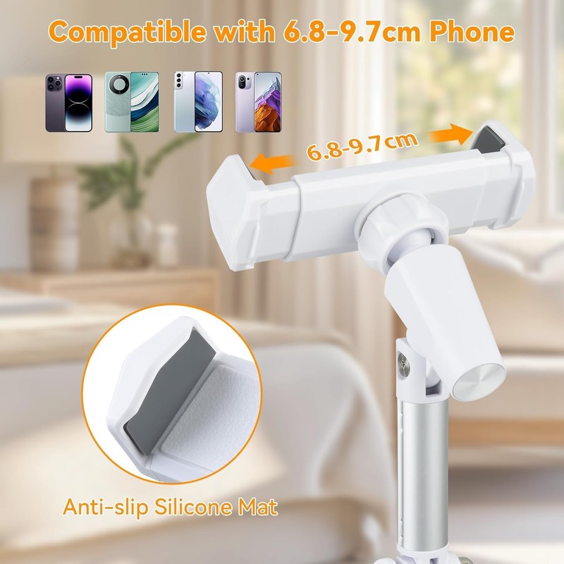 UTEBIT Height Adjustable Cell Phone Stand for Desk 360° Rotating,