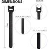 200PCS Reusable Cable Ties, Adjustable Hook and Loop Straps Cable