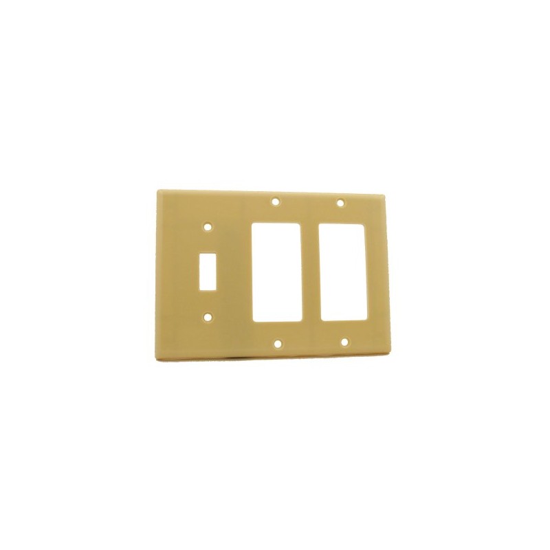 Leviton 3-Gang 1-Toggle 2-Decora/GFCI Device Combination Wallplate, Standard Size, Thermoset,
