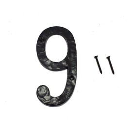 WIGANO 5.5"Hotel House Door Numbers Cast Iron Black (9 (Nine))